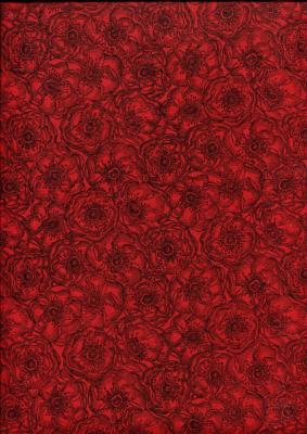 Anémone rouge, papier fantaisie indien