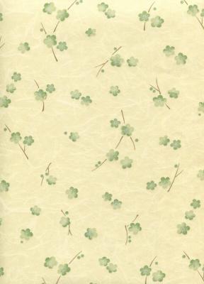 Envolée de fleur verte, papier fantaisie japonais