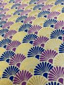 Papier fantaisie indien, éventail violet bleu