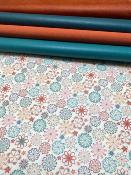 Papier fantaisie italien, mandala lagon et orange