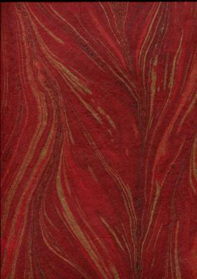 Marbré rouge et or, papier indien
