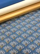 papier fantaisie indien mosaïque bleue