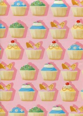 Cup cake fond rose, papier fantaisie