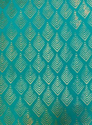 Gatsby doré fond lagon, papier fantaisie lagon