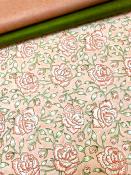 Papier fantaisie indien rose de Jaipur orangée