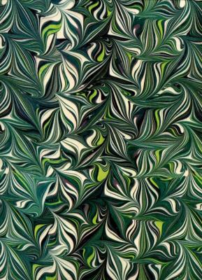 Mouvement vert, papier marbré italien