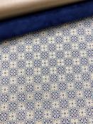 Carré azulejos bleu, papier fantaisie italien