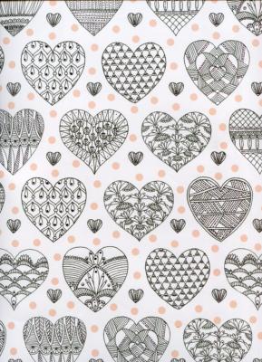 Coeur à colorier, papier fantaisie