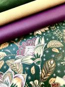 Fleur baroque verte, papier fantaisie recto verso