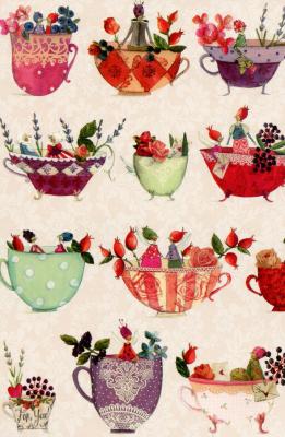 Bols de fleurs, carte postale de Silke Leffler 20620
