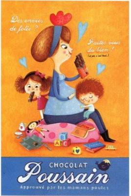 Chocolat Poussain, carte postale Amandine Piu