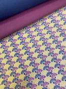 Papier fantaisie indien, éventail violet bleu