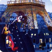 La tour Eiffel (socle bas), carte d'art