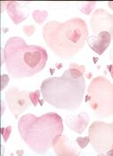Papier fantaisie coeur d'aquarelle rose