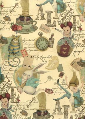 Alice au pays des merveilles, papier fantaisie italien