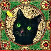 Chat aux yeux verts 33 - carte postale