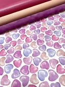 Papier fantaisie, coeur rose à croquer
