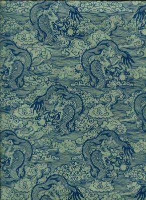 Dragon marine et Jade, papier fantaisie népalais