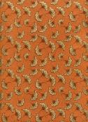 Papier fantaisie indien, ginkgo design caramel et or 