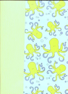 Octopus recto verso jaune et bleu, papier fantaisie