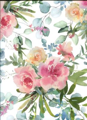 Papier fantaisie, bouquet d'aquarelles