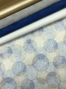 Cercle bleu et or, papier fantaisie italien