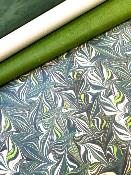 Mouvement vert, papier marbré italien