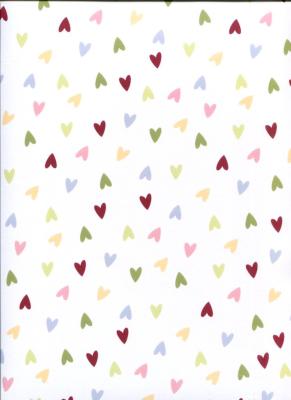 Papier fantaisie anglais, pluie de coeurs