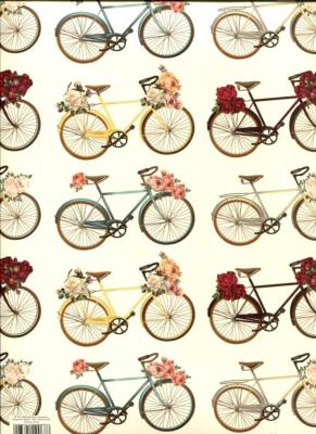 Vélo fleuri, papier fantaisie italien