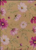 Papier fantaisie kraft fleur rose 