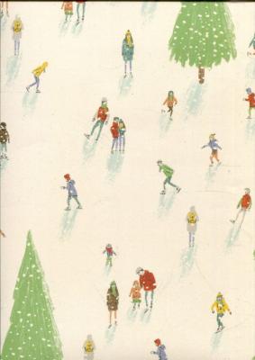 Sur la patinoire, papier fantaisie de Noël