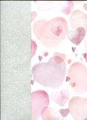 Papier fantaisie coeur d'aquarelle rose