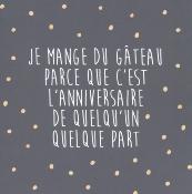 Je mange du gâteau parce que..., carte postale