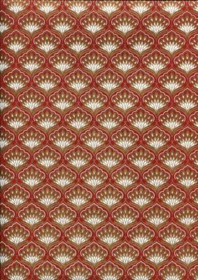 Papier fantaisie indien, bengali rouge et or