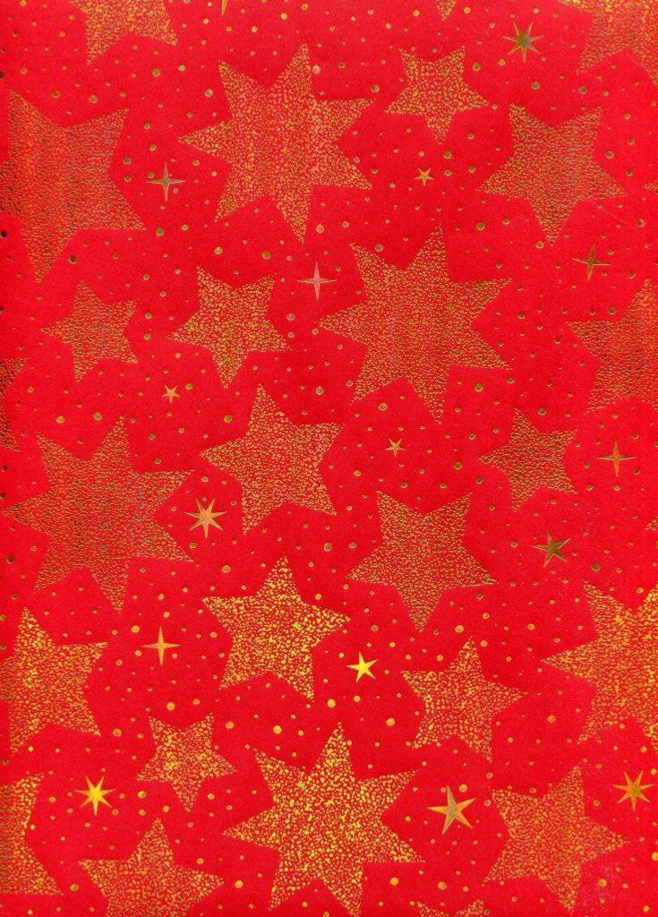 Papier De Noel 1001 Etoiles Or Fond Rouge L Art Et Creation