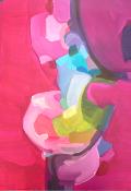 Papier fantaisie, abstrait fushia
