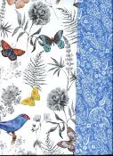 Papier fantaisie recto verso chardonneret bleu