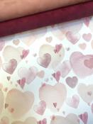 Papier fantaisie coeur d'aquarelle rose