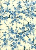 Papier japonais chiyogami branche de pommier bleu