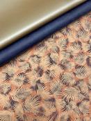 Papier fantaisie indien palme bleu et or 
