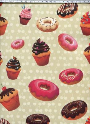 Cup cake et donuts, papier fantaisie italien