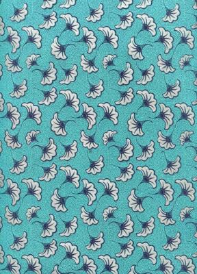 Papier fantaisie indien, ginkgo design turquoise et argent 