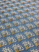 papier fantaisie indien mosaïque bleue