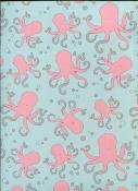 Papier fantaisie recto verso octopus rose