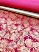 Papier fantaisie indien palme rouge et or