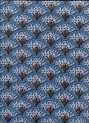 papier fantaisie indien mosaïque bleue