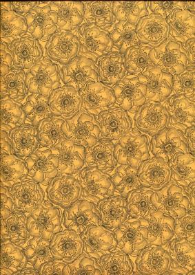 Anémone safran et noir, papier indien