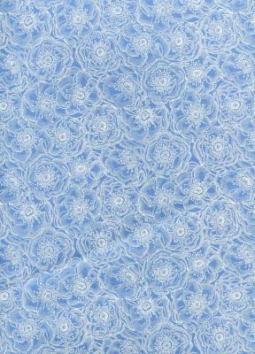 Anémone bleue, papier fantaisie indien