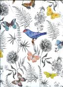 Papier fantaisie recto verso chardonneret bleu