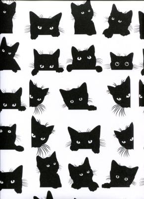 Papier fantaisie anglais, chat noir